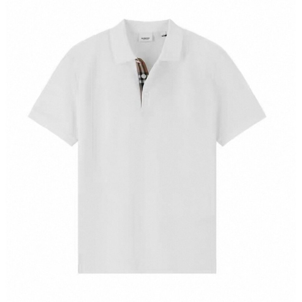 Burberry Men’s Hartford Check Cotton Polo Shirt White XL 8092275